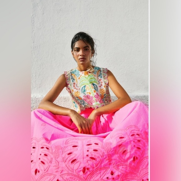 FARM Rio Richelieu Neon Pink Maxi Skirt (Medium) - Picture 7 of 8